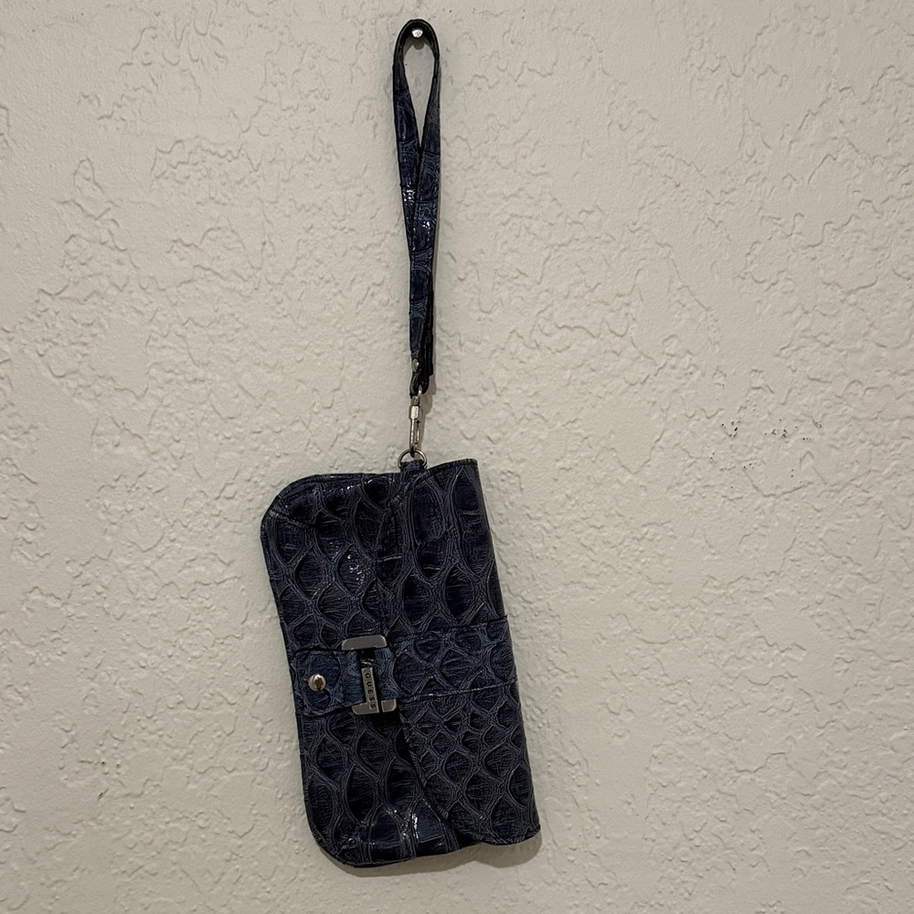 Guess Blue Wristlet Clutch